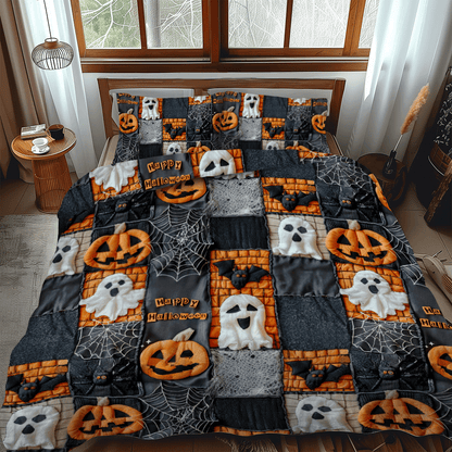 Pumpkin Patch Halloween 3-Piece Quilted Bedding Set NCU0PD802