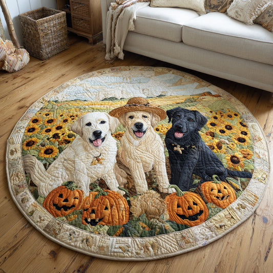 Pumpkin Patch Labrador Quilted Round Mat NCU0HH566