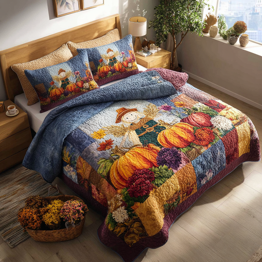 Pumpkin Patch Patrol 3-Piece Quilted Bedding Set NCU0PT8554