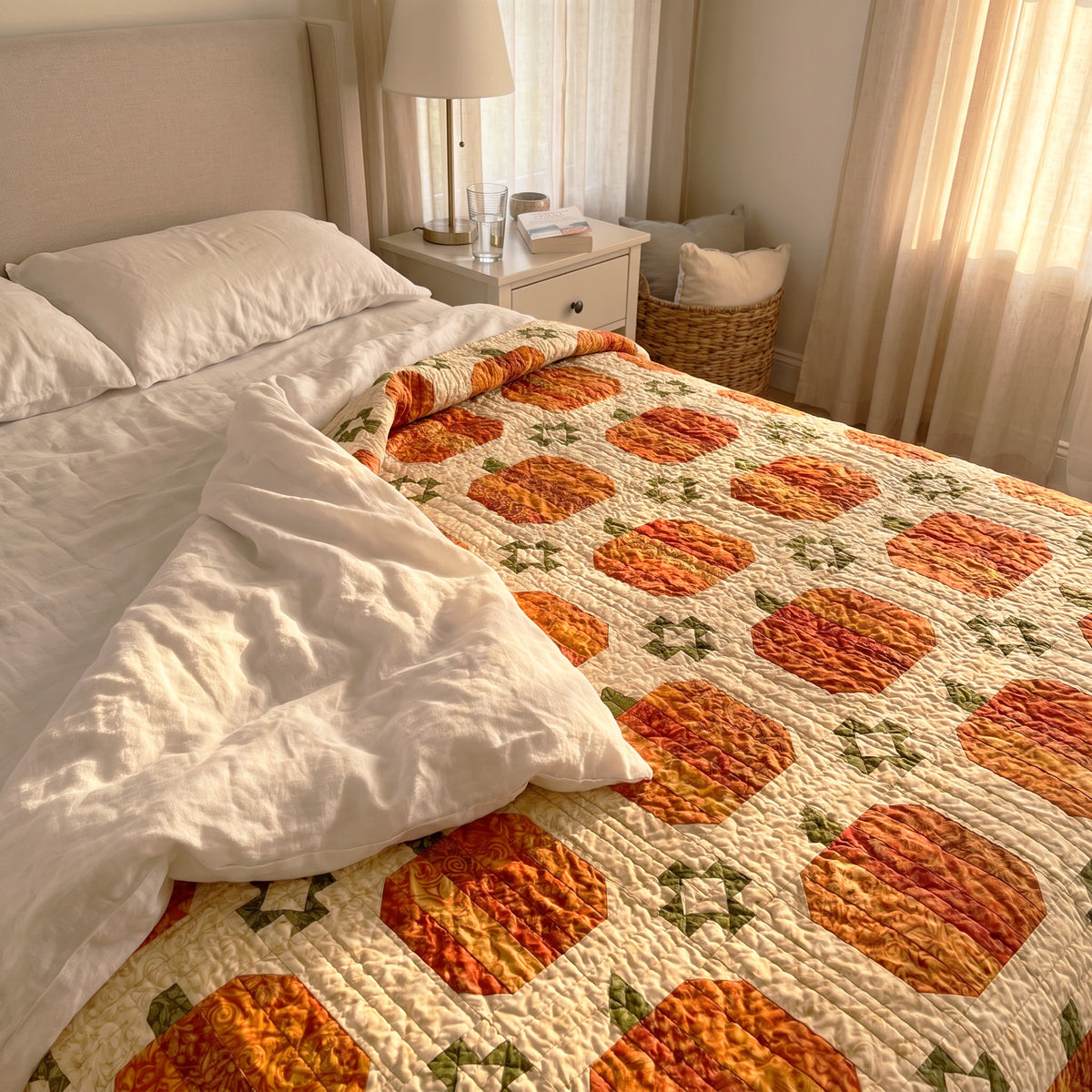 Pumpkin Patch Quilted Blanket NCU0TD3020