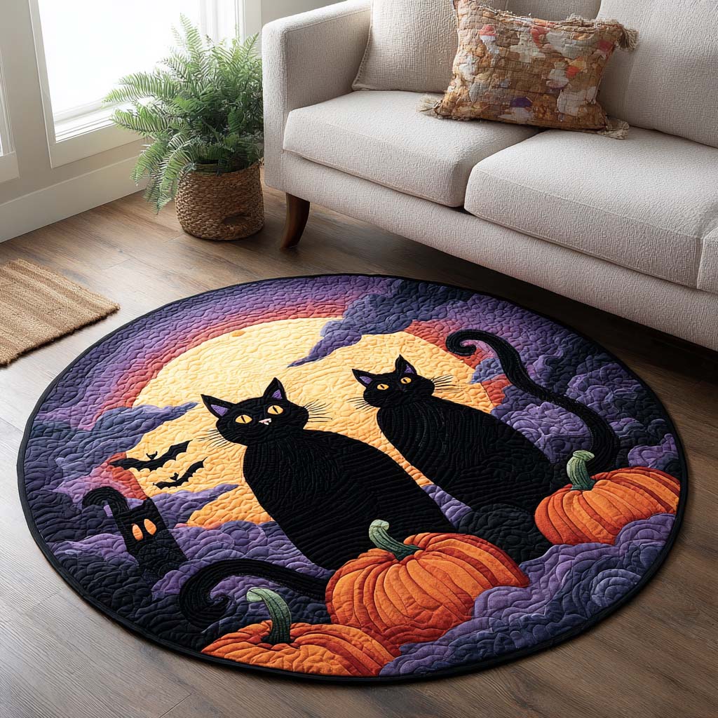 Pumpkin Patch Quilted Round Mat NCU0TD055