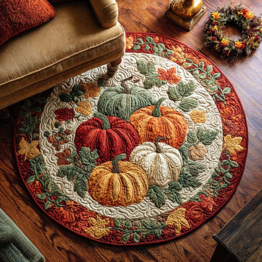 Pumpkin Patch Quilted Round Mat NCU0TD058