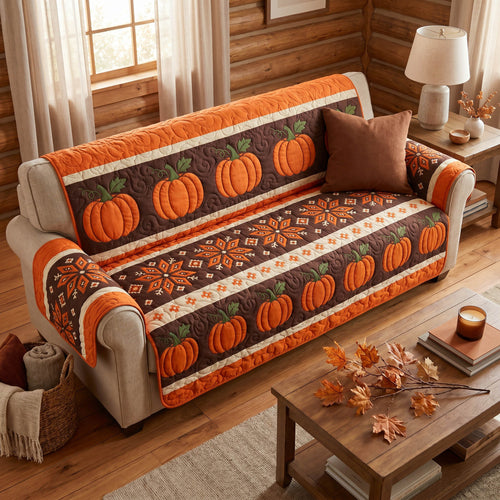 Pumpkin Patch Quilted Sofa Cover NCU0TD2858