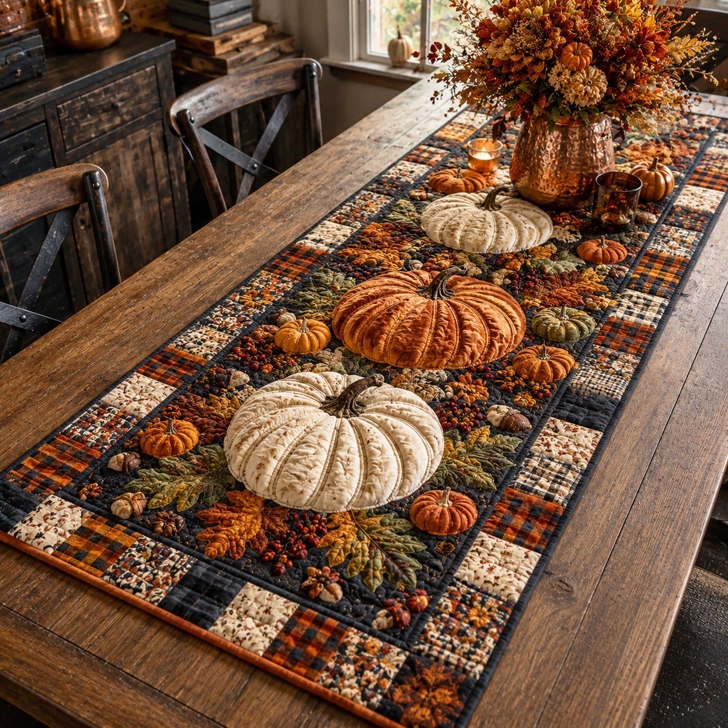 Pumpkin Patch Quilted Table Runner NCU0TD3178