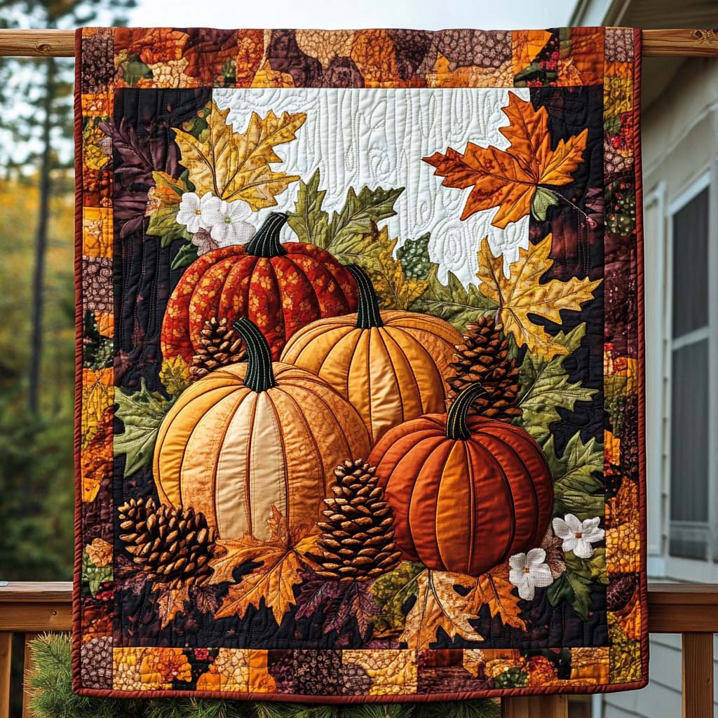 Pumpkin Patch Radiance Quilted Blanket NCU0NT1192