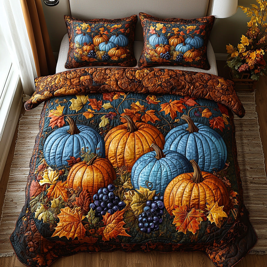 Pumpkin Path 3-Piece Quilted Bedding Set NCU0DV6752