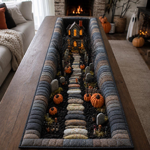 Pumpkin Path Quilted Table Runner NCU0DV9924