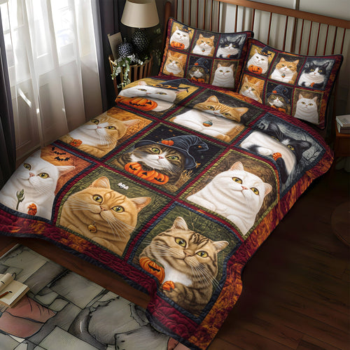 Pumpkin Paws 3-Piece Quilted Bedding Set NCU0TL1168
