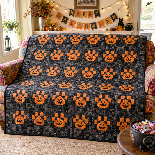 Pumpkin Paws Quilted Blanket NCU0TD3066