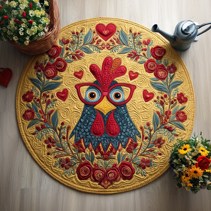 Pumpkin Peck Quilted Round Mat NCU0XD029