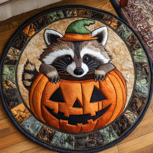 Pumpkin Peek Quilted Round Mat NCU0NT9539