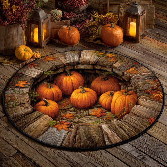 Pumpkin Pit Quilted Round Mat NCU0XD985