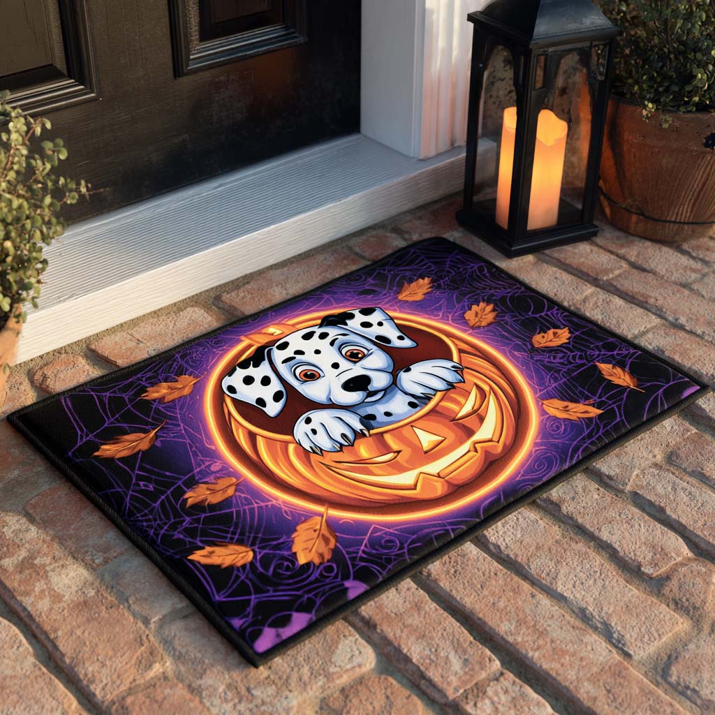 Pumpkin Pup Dalmatian Doormat NCU0XD817