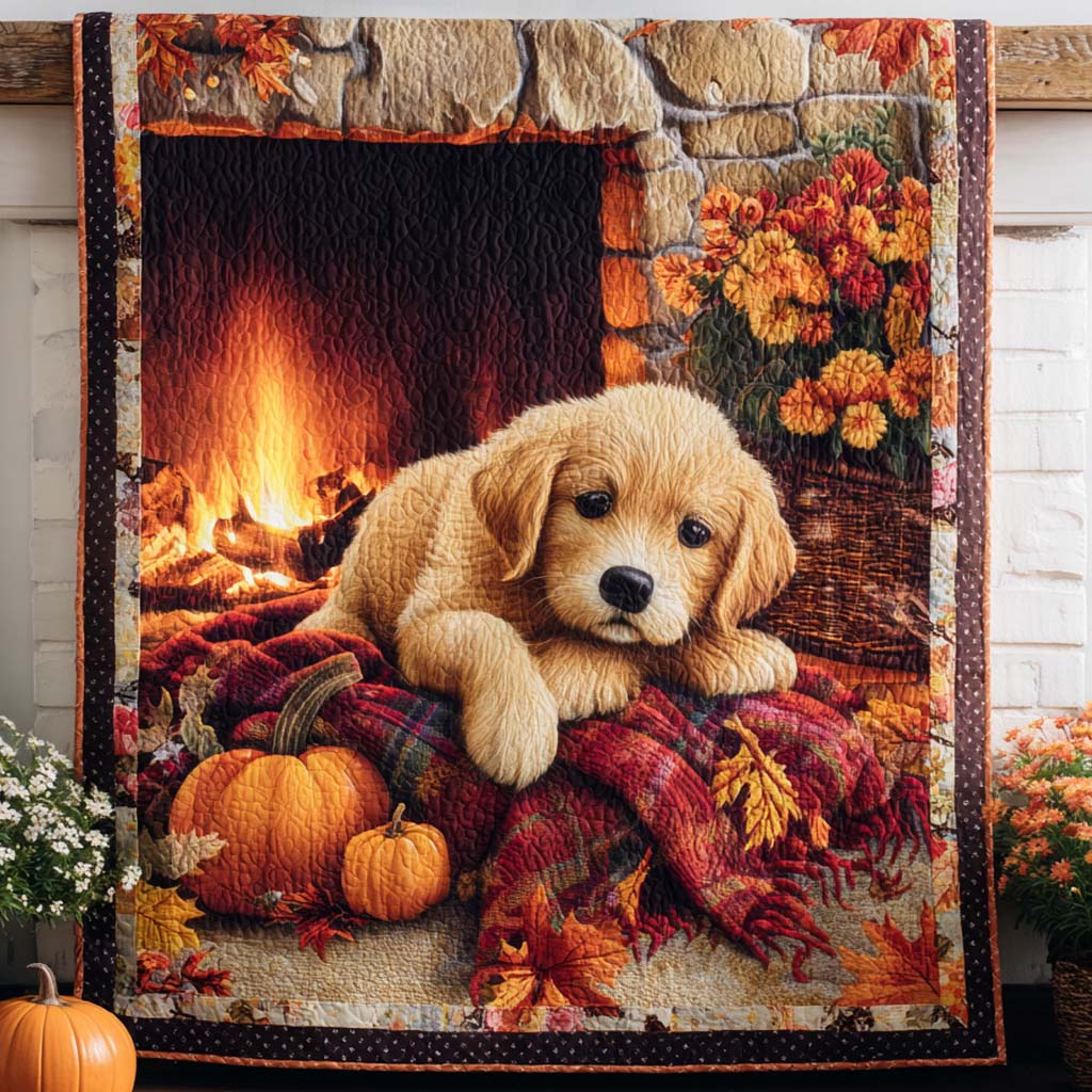 Pumpkin Pup Quilted Blanket NCU0NT9032