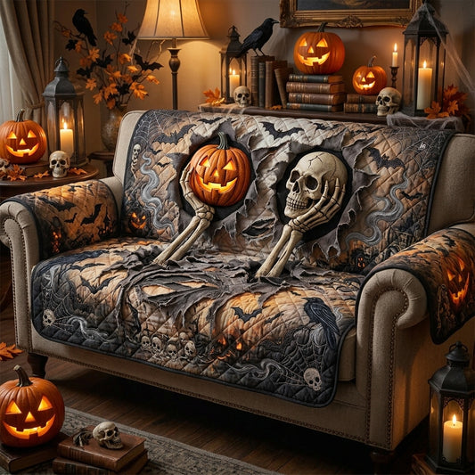 Pumpkin Reaper Quilted Sofa Cover NCU0PT11826