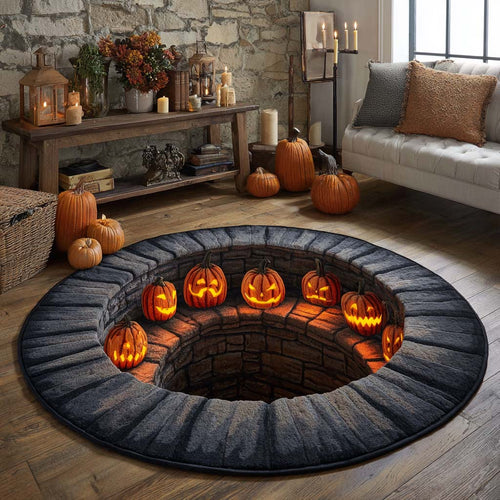 Pumpkin Ring Dungeon Quilted Round Mat NCU0XD936