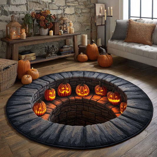 Pumpkin Ring Dungeon Quilted Round Mat NCU0XD936