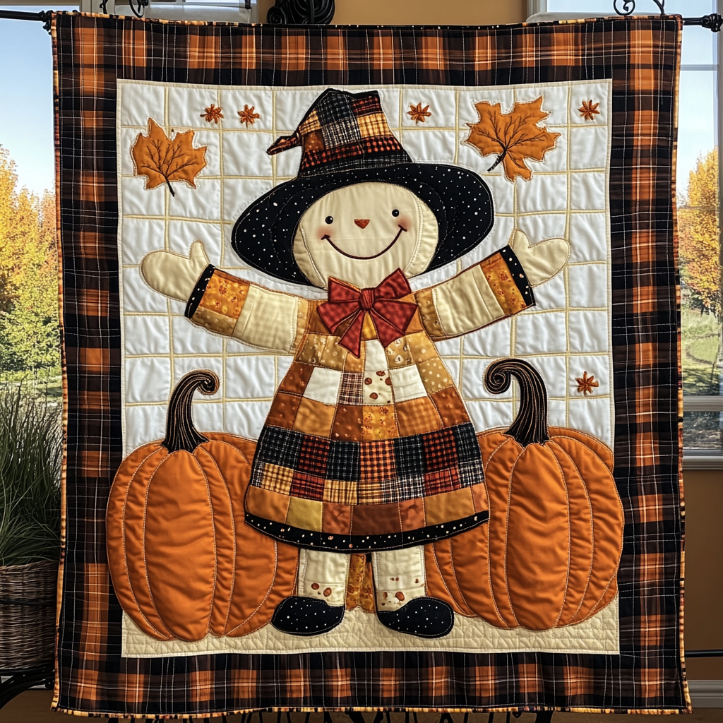 Pumpkin Scarecrow Quilted Blanket NCU0DK9114