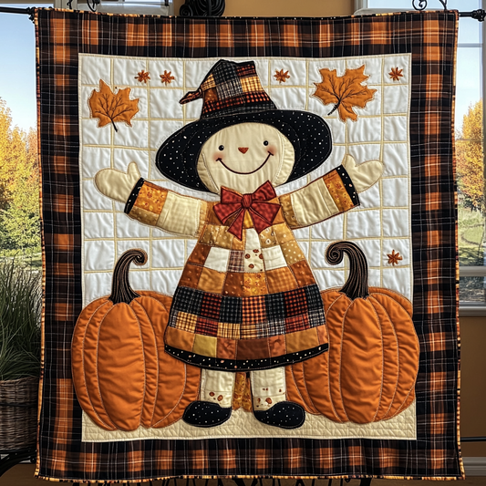 Pumpkin Scarecrow Quilted Blanket NCU0DK9114