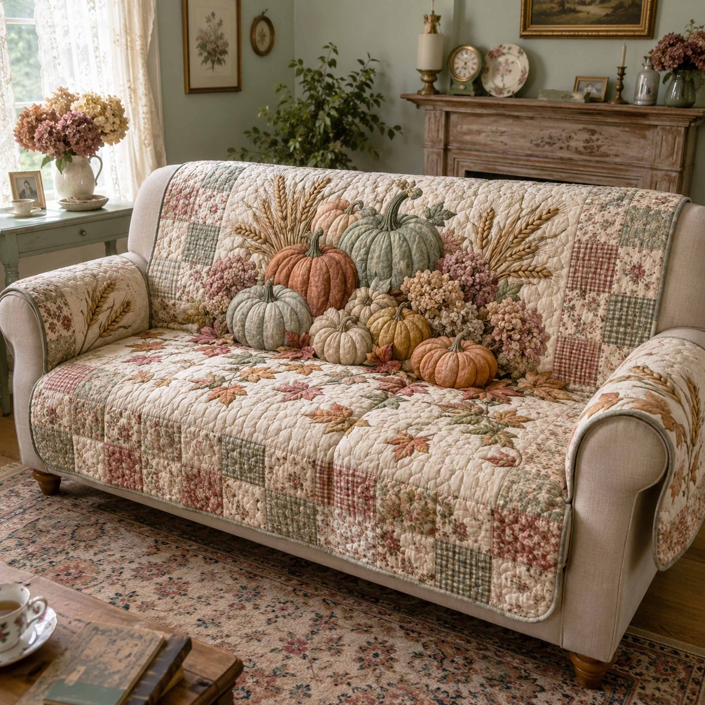 Pumpkin Season Quilted Sofa Cover NCU0TD3114