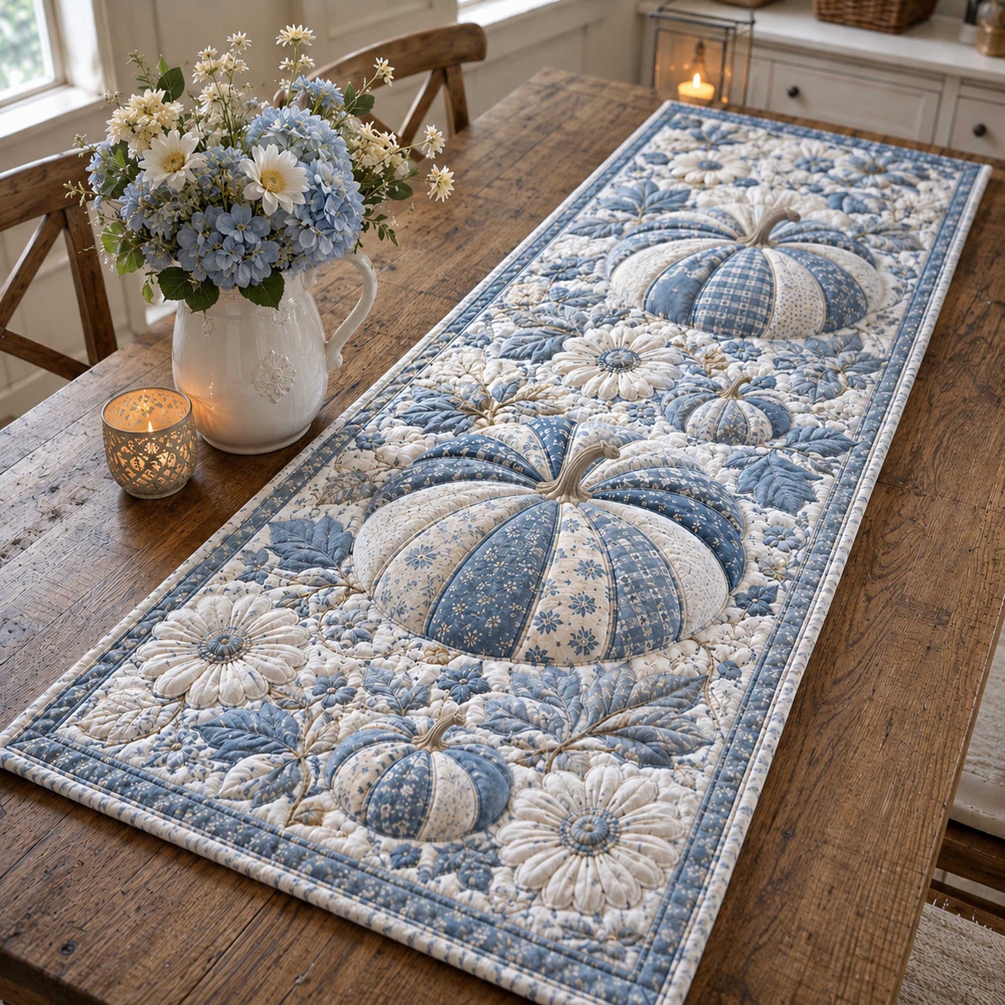 Pumpkin Season Quilted Table Runner NCU0TD3180