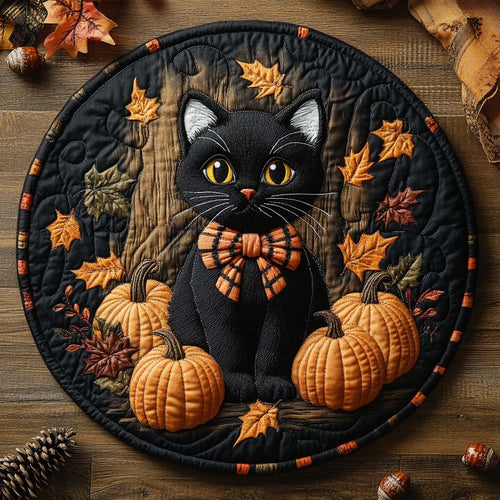 Pumpkin Slumber Quilted Round Mat NCU0XD288