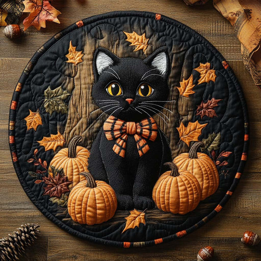 Pumpkin Slumber Quilted Round Mat NCU0XD288