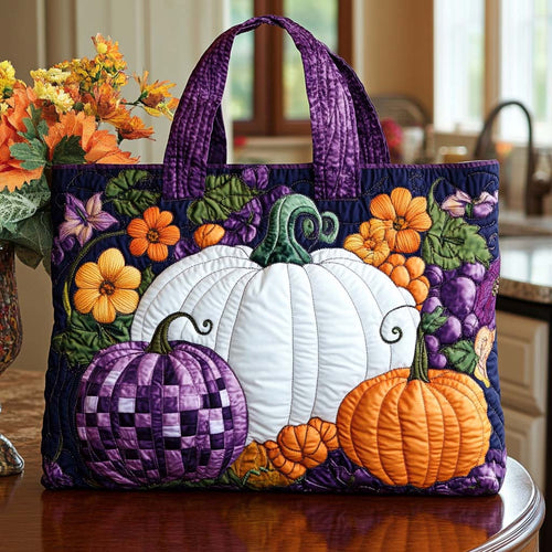 Pumpkin Smile Quilted Tote Bag NCU0NT8898
