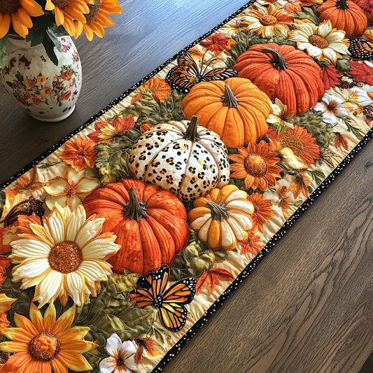 Pumpkin Trail Quilted Table Runner NCU0NT8848