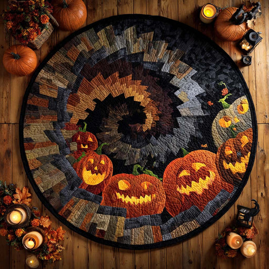 Pumpkin Vortex Quilted Round Mat NCU0XD942