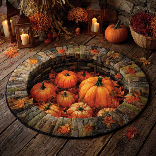 Pumpkin Well Quilted Round Mat NCU0XD983