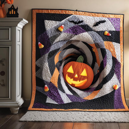 Pumpkin Whirl Art Quilt Hanging NCU0DV9862