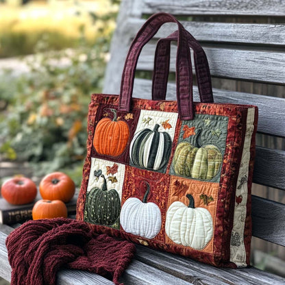 Pumpkin Whisper Quilted Tote Bag NCU0XD042