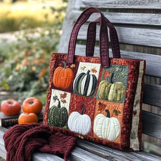Pumpkin Whisper Quilted Tote Bag NCU0XD042