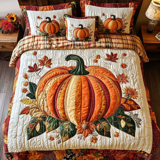 Pumpkin Whispers 3-Piece Quilted Bedding Set NCU0PT7834