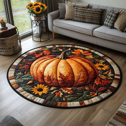 Pumpkin Wonderland Magic Quilted Round Mat NCU0PT7886