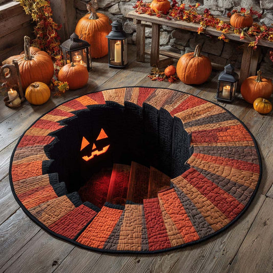 Pumpkins Descent Quilted Round Mat NCU0XD941