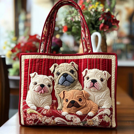 Puppy Cozy Time Quilted Tote Bag NCU0NT8806