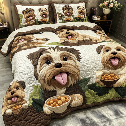 Puppy Dreams 3-Piece Quilted Bedding Set NCU0VH4943