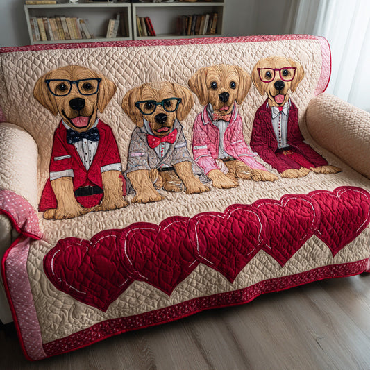 Puppy Hearts Quilted Sofa Cover NCU0TD2156