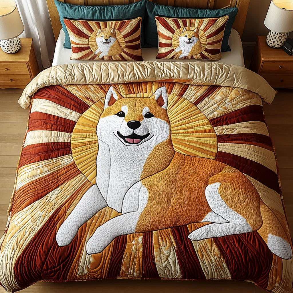 Puppy Hug 3-Piece Quilted Bedding Set NCU0VH2150