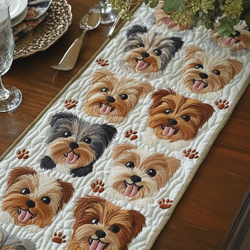 Puppy Parade Quilted Table Runner NCU0VH4953