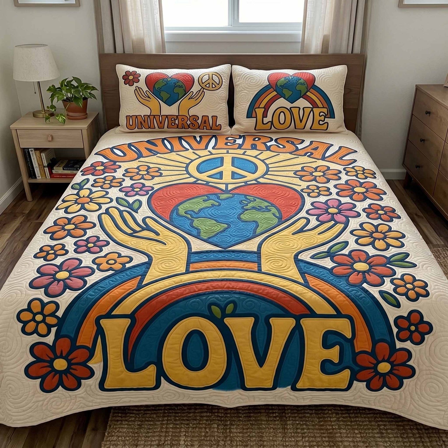 Pure Love 3-Piece Quilted Bedding Set NCU0XD2764