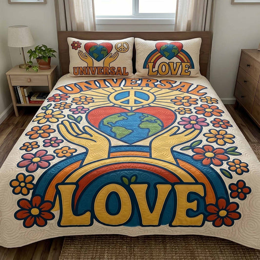 Pure Love 3-Piece Quilted Bedding Set NCU0XD2764