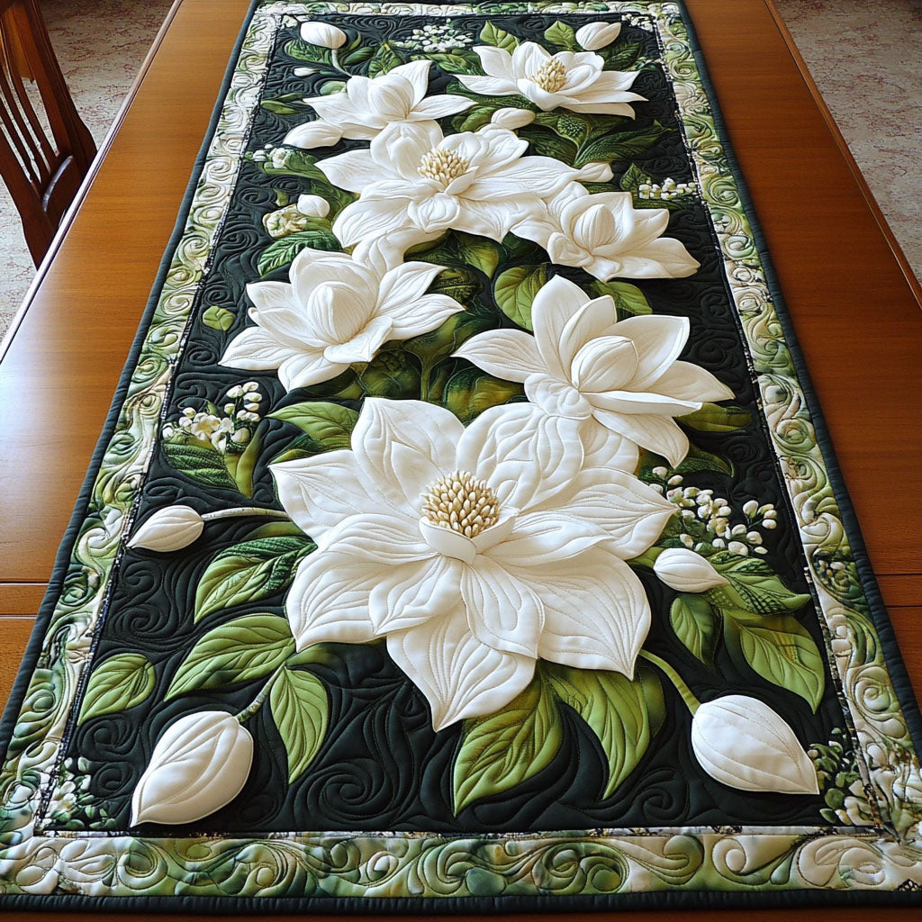 Pure Magnolia Charm Quilted Table Runner NCU0PT3986