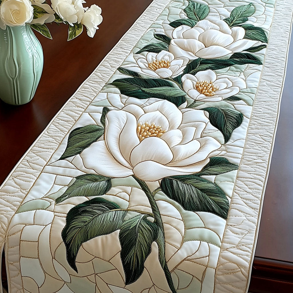 Pure Magnolia Elegance Quilted Table Runner NCU0NT3700