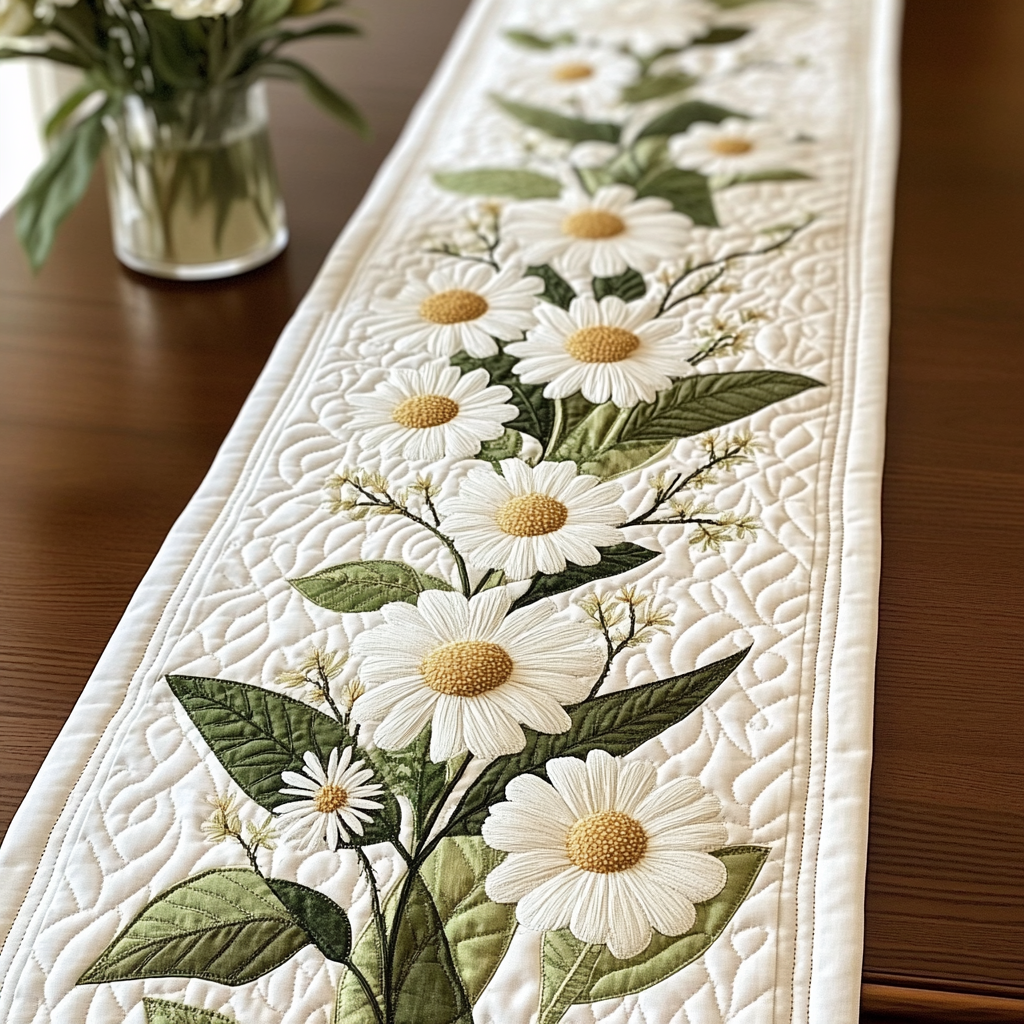 Pure Petals Quilted Table Runner NCU0VL2014