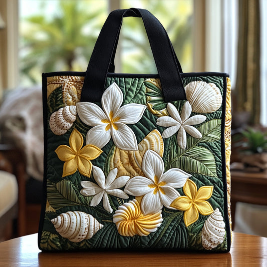 Pure Plumeria Quilted Tote Bag NCU0DV6916