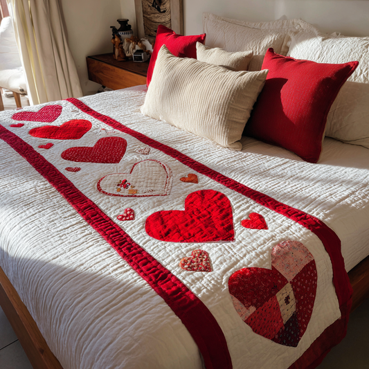 Purely Heart Quilted Bed Runner NCU0DK8963