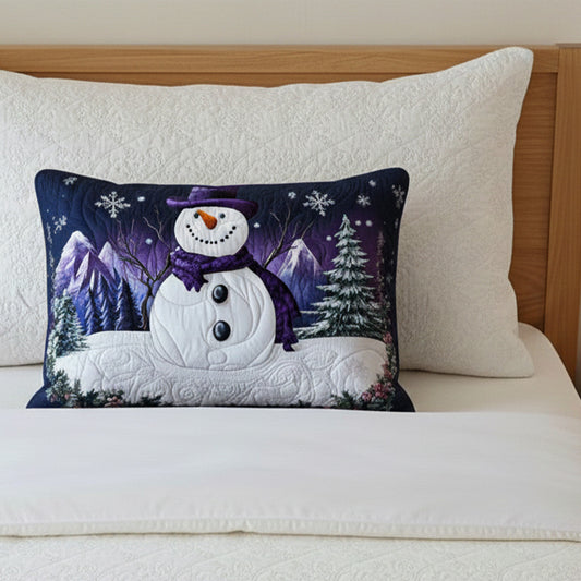 Purple Snowman Quilted Bedding Pillow Case NCU0NT10284